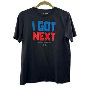 Under Armour Youth Loose Fit HeatGear T-Shirt Black "I Got Next" Crew Neck XL